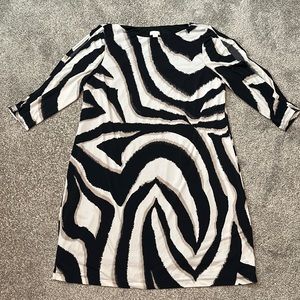 Zebra cold shoulder dress